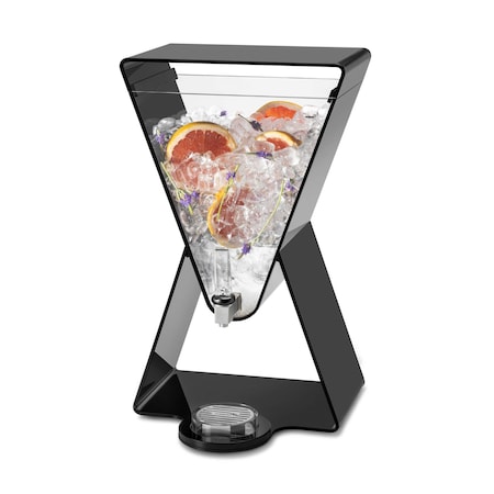 Rosseto Serving Solutions Lucid Prism 3 Gal. Black Acrylic Beverage Dispenser with Drip Tray, 1 EA LD185